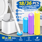 18/36Pcs Toilet Brush With Disposable Replacement Head Kits Upgrade Long Handle Bathroom Cleaning Brush For Home Wc Accessories