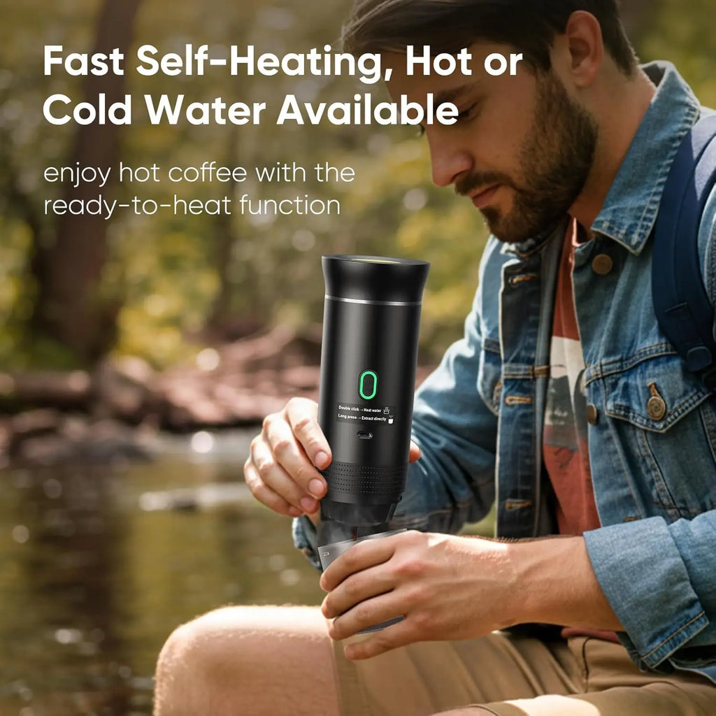 3 in 1 TYPE C Travel Cold Hot Brewing Cafe Machine USB 3 in 1 Portable Mini Espresso Handheld Capsule Self Heating Coffee Maker