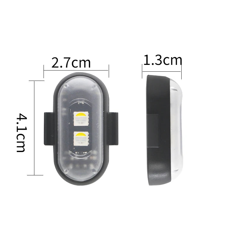 6PCS Waterproof Wireless LED Strobe Lights 8 Colors USB Charging Remote Control Car Motorcycle Drone Aircraft Bike Accessories