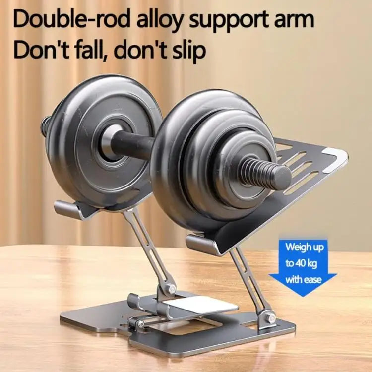 New 2-in-1 Foldable Laptop Tablet Stand Riser with Phone Holder Fan Type