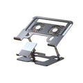 New 2-in-1 Foldable Laptop Tablet Stand Riser with Phone Holder Fan Type