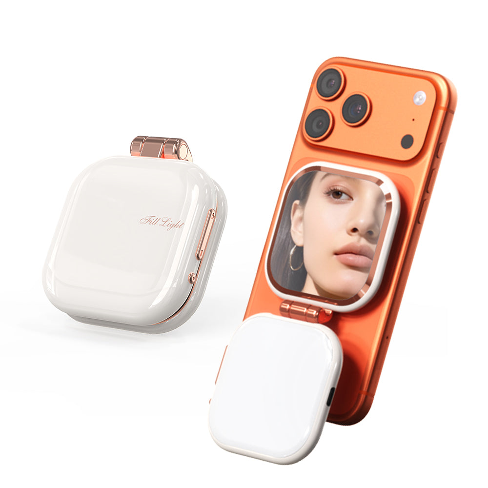 NEW Magnetic Selfie Light for iPhone Magsafe CRI97 360 LED Ring Fill Light Mirror Mini Foldable Remote Control PC Material