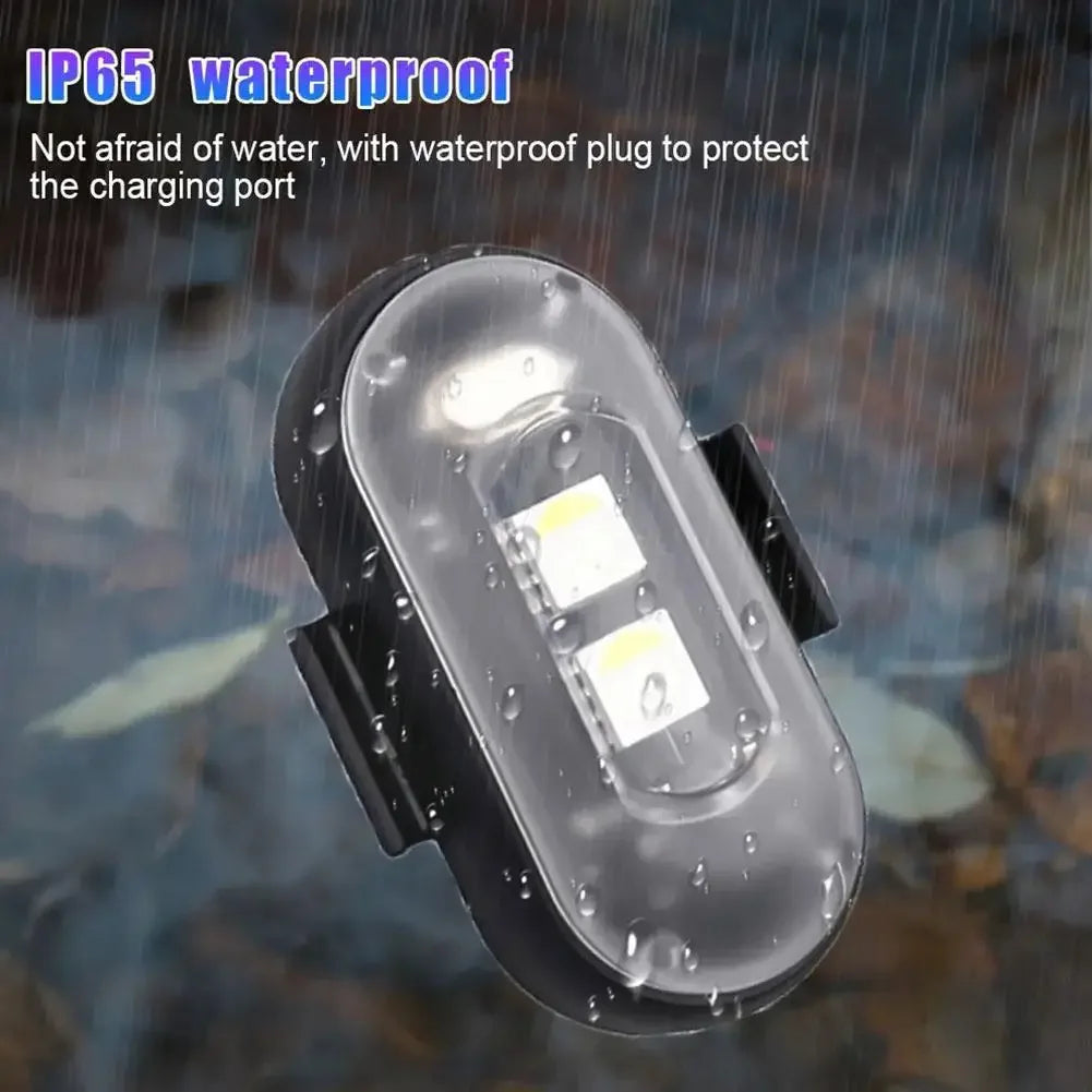 6PCS Waterproof Wireless LED Strobe Lights 8 Colors USB Charging Remote Control Car Motorcycle Drone Aircraft Bike Accessories