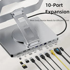 Wholesale Aluminum  Home Office Students DJ Use As Computer Laptop Stand with 10 Port Hub