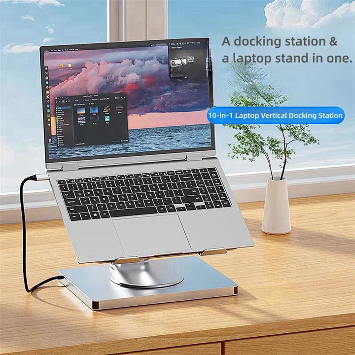Wholesale Aluminum  Home Office Students DJ Use As Computer Laptop Stand with 10 Port Hub