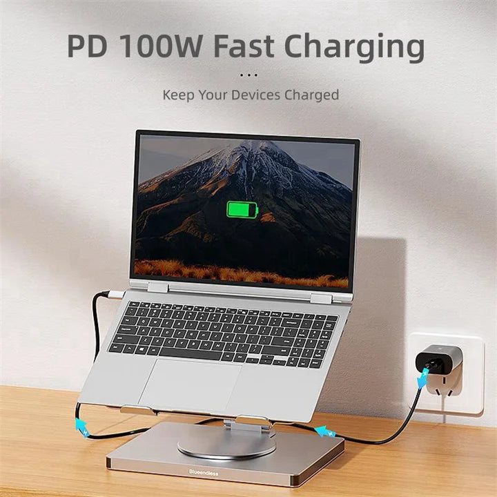Wholesale Aluminum  Home Office Students DJ Use As Computer Laptop Stand with 10 Port Hub
