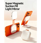 NEW Magnetic Selfie Light for iPhone Magsafe CRI97 360 LED Ring Fill Light Mirror Mini Foldable Remote Control PC Material
