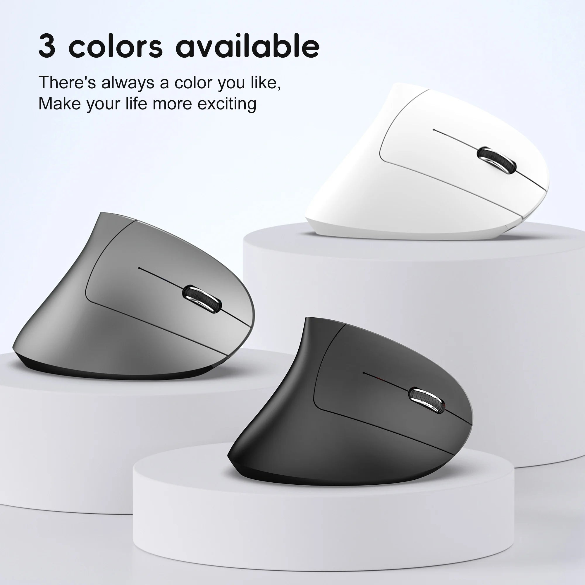HXSJ dual mode vertical mouse ergonomic ABS 600mAh rechargeable 2400DPI  Type-c interface wireless mouse for pc