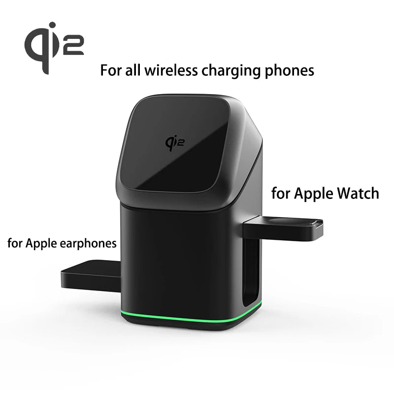 Qi2 25W 3-in-1 Magnetic Wireless Charger Stand Fast Charging For iPhone 14 15 16 17/AirPods Charger Touch Auto Rotation