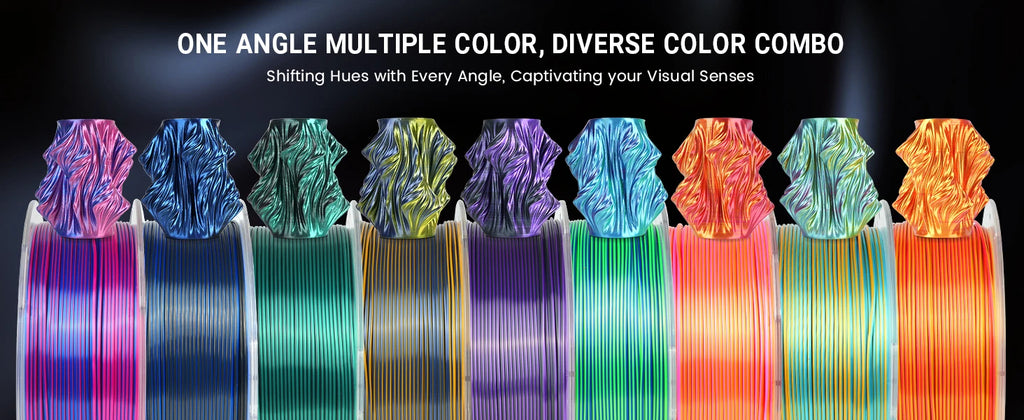 SUNLU PLA PLUS Silk 3D Printer Filament 1.75mm Double/Triple Tone Shiny Silk Textures Gradient Colors for Most FDM 3D Printers