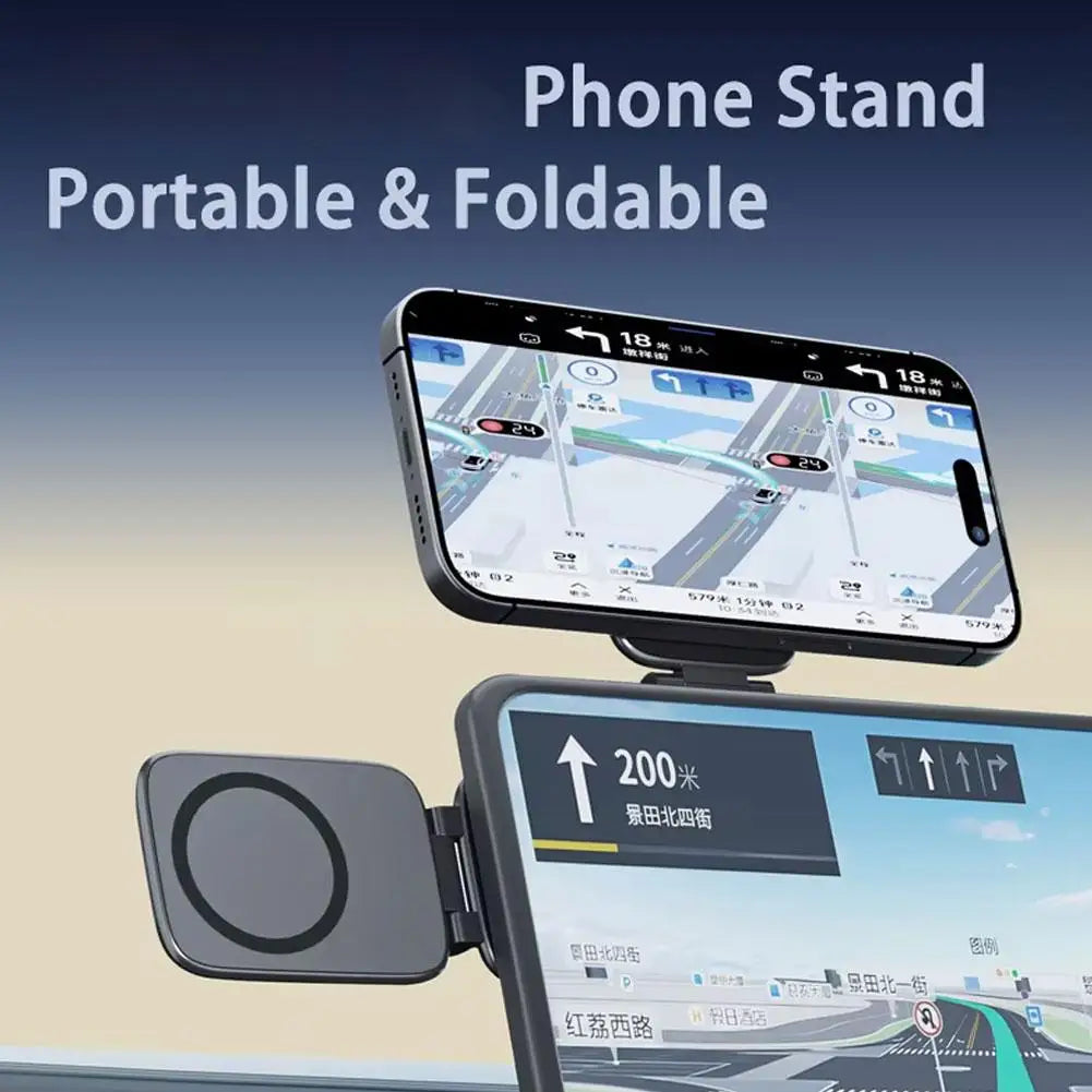 2026 New Car Dual Side Magnetic Ultrathin Phone Holder Foldable Anti-shake Navigation Vehicle Mounted Mobile Stand ﻿
