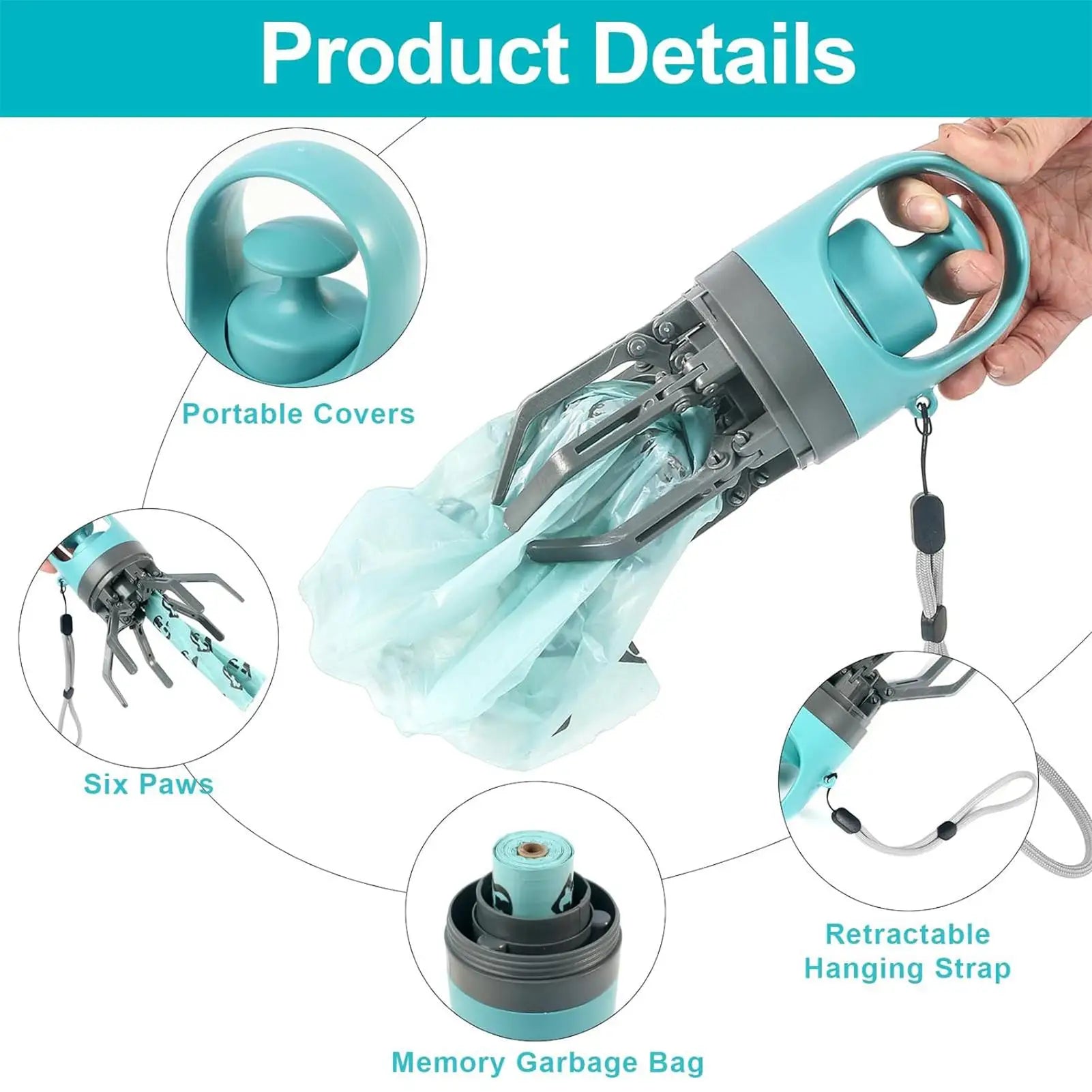 Claw Poop Scooper for Dogs - Portable Compact Pet Waste Cleaner