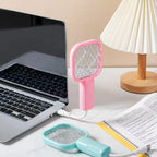 USB Mosquito Swatter Trap Electric Shock Mini Fly Bug Zapper UV Light Portable Insect Racket for Bedroom Pest Control