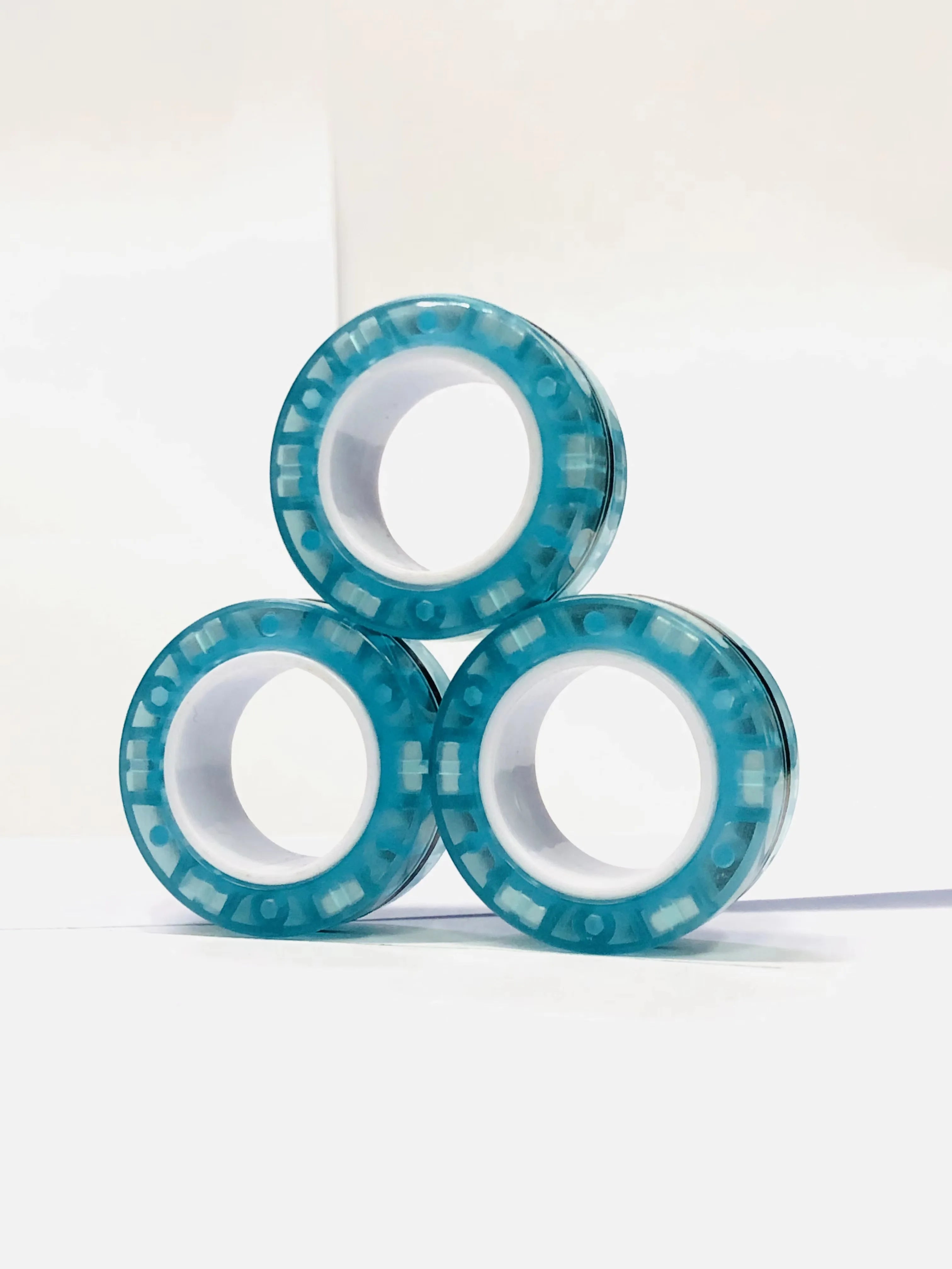 3pcs Fidget Toy Set Finger Magnetic Rings Colorful Adult Magnets Spinner Rings for Relieve Stress Anxiety Relief Therapy