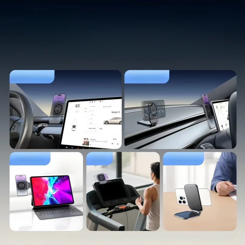 New Magnetic Car Phone Holder | Multifunctional Foldable Portable Anti-Shake Vehicle Navigation Mount