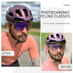 SCVCN Photochromic Cycling Sunglasses UV400 Cycling Glasses Sports Goggles Bicycle Eyewear Sunglasses Outdoor MTB Bike Glasses