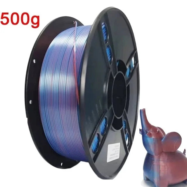 Dual Color Filament Silk PLA 1.75mm 1kg 500g 250g 3D Printer Plastic Material Two Colors Filament PLA Black Red Green Bundle New