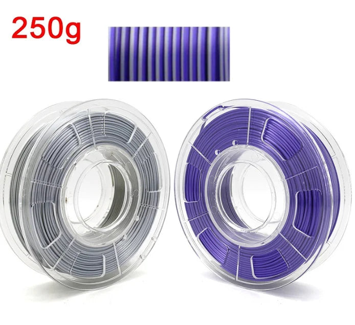 Dual Color Filament Silk PLA 1.75mm 1kg 500g 250g 3D Printer Plastic Material Two Colors Filament PLA Black Red Green Bundle New