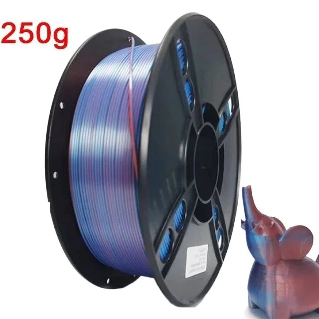 Dual Color Filament Silk PLA 1.75mm 1kg 500g 250g 3D Printer Plastic Material Two Colors Filament PLA Black Red Green Bundle New
