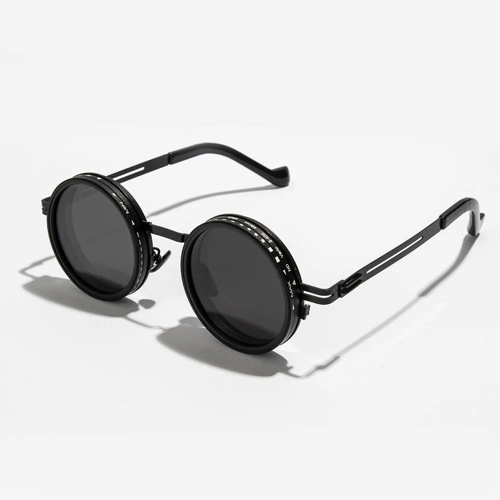 ND9 level Sunglasses Stepless Rotating Filter Retro Polarized Sunglass Cycling Sports Glassees