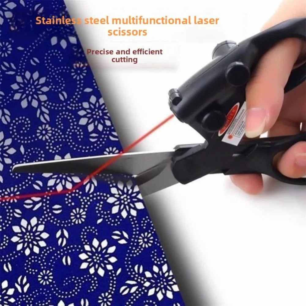 Professional Laser Guided Scissors For Fabric Sewing Cut Sewing Cut Straight Fast Home Crafts Wrapping Scissors DIY Supplies