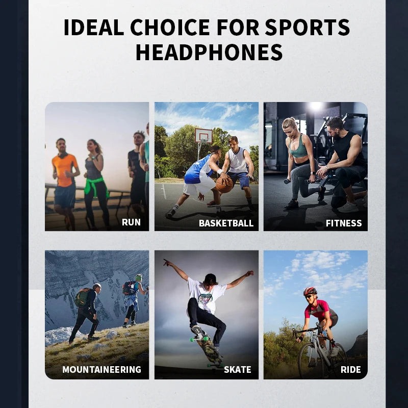Earphones Bluetooth 5.3 Sports Wireless Headphones Ear Hook Waterproof Headset for Running Driving