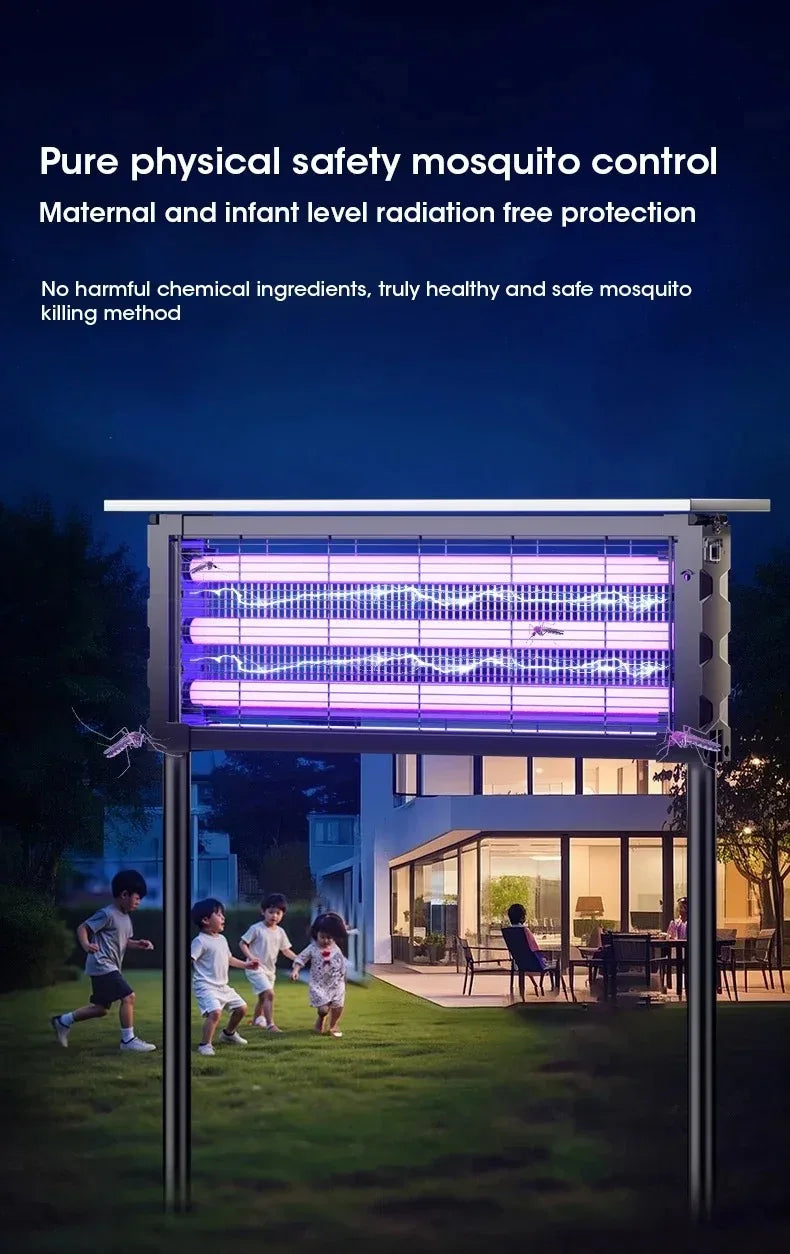 20W Solar Mosquito Killer Lamp with Light 395nm UV+Carbon Mesh IPX5 Waterproof 6000mah USB/Solar Rechargeable for Garden/Patio