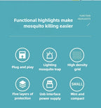 USB Mosquito Swatter Trap Electric Shock Mini Fly Bug Zapper UV Light Portable Insect Racket for Bedroom Pest Control