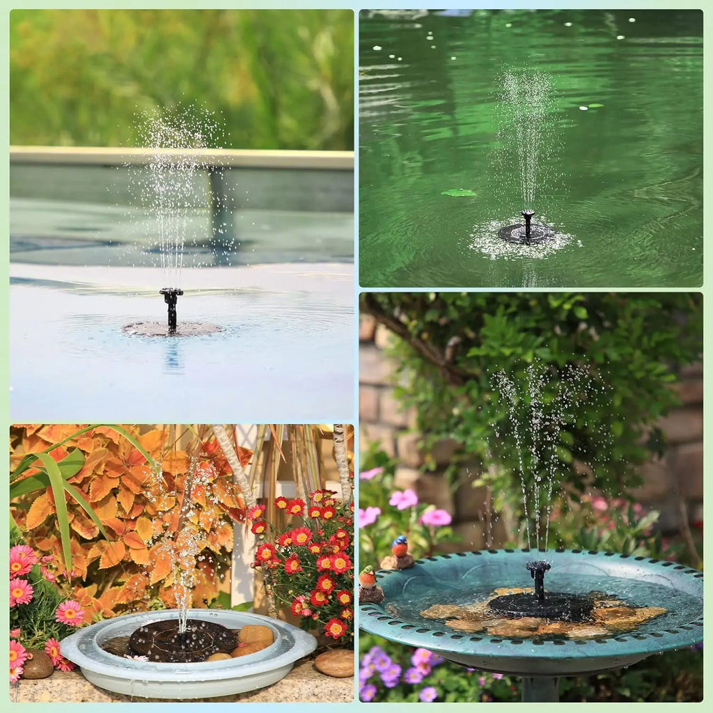 solar Fountain Floating Solar Fountain Pump Is Suitable fSor Bird Baths, Gardens, Ponds, Swimming Pools, and Outdoor Activities