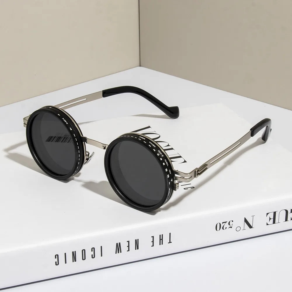 ND9 level Sunglasses Stepless Rotating Filter Retro Polarized Sunglass Cycling Sports Glassees