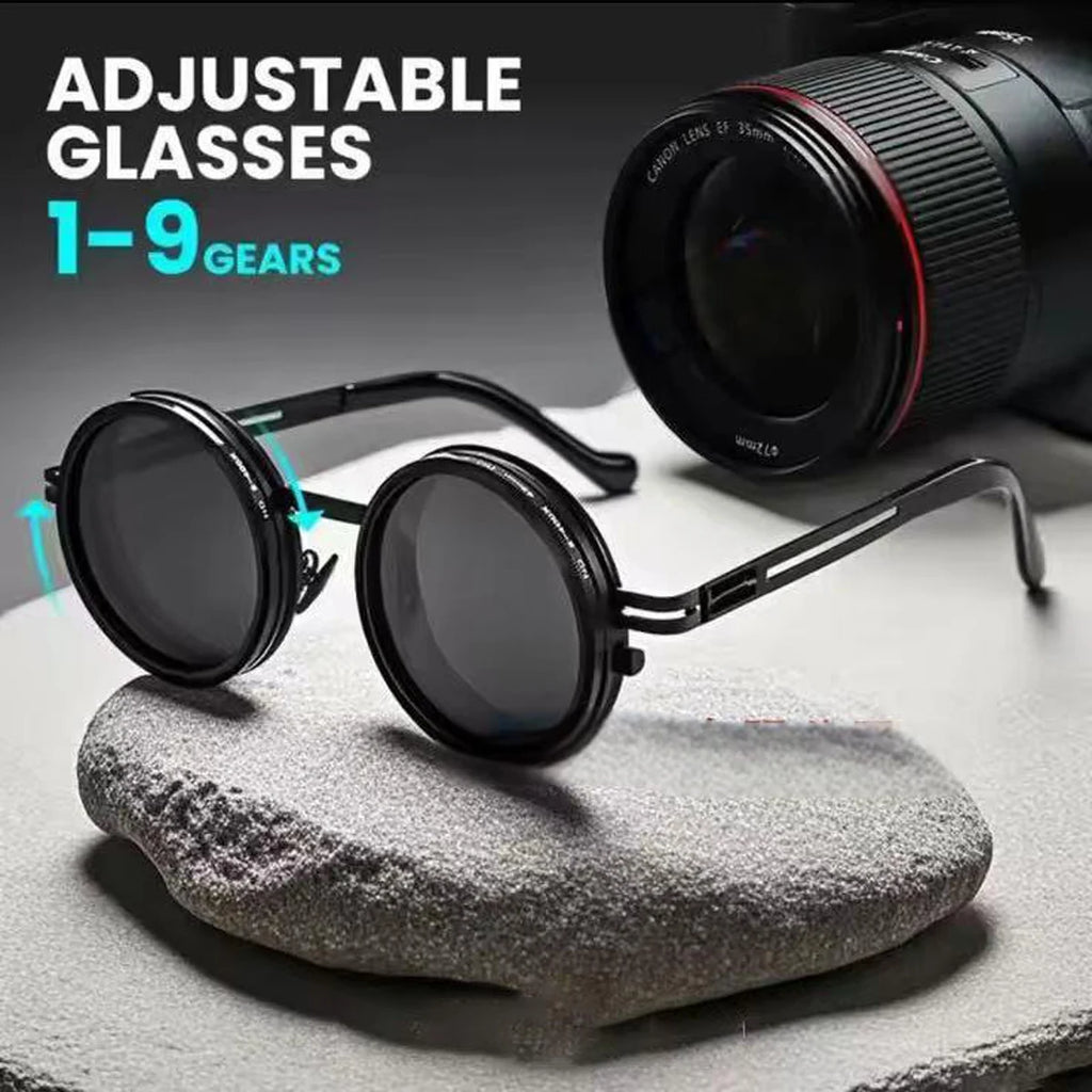 ND9 level Sunglasses Stepless Rotating Filter Retro Polarized Sunglass Cycling Sports Glassees