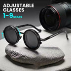 ND9 level Sunglasses Stepless Rotating Filter Retro Polarized Sunglass Cycling Sports Glassees