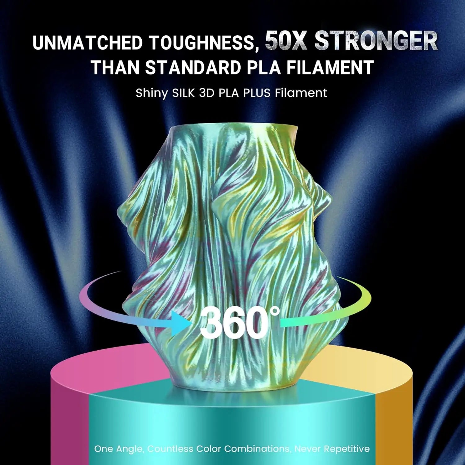 SUNLU PLA PLUS Silk 3D Printer Filament 1.75mm Double/Triple Tone Shiny Silk Textures Gradient Colors for Most FDM 3D Printers