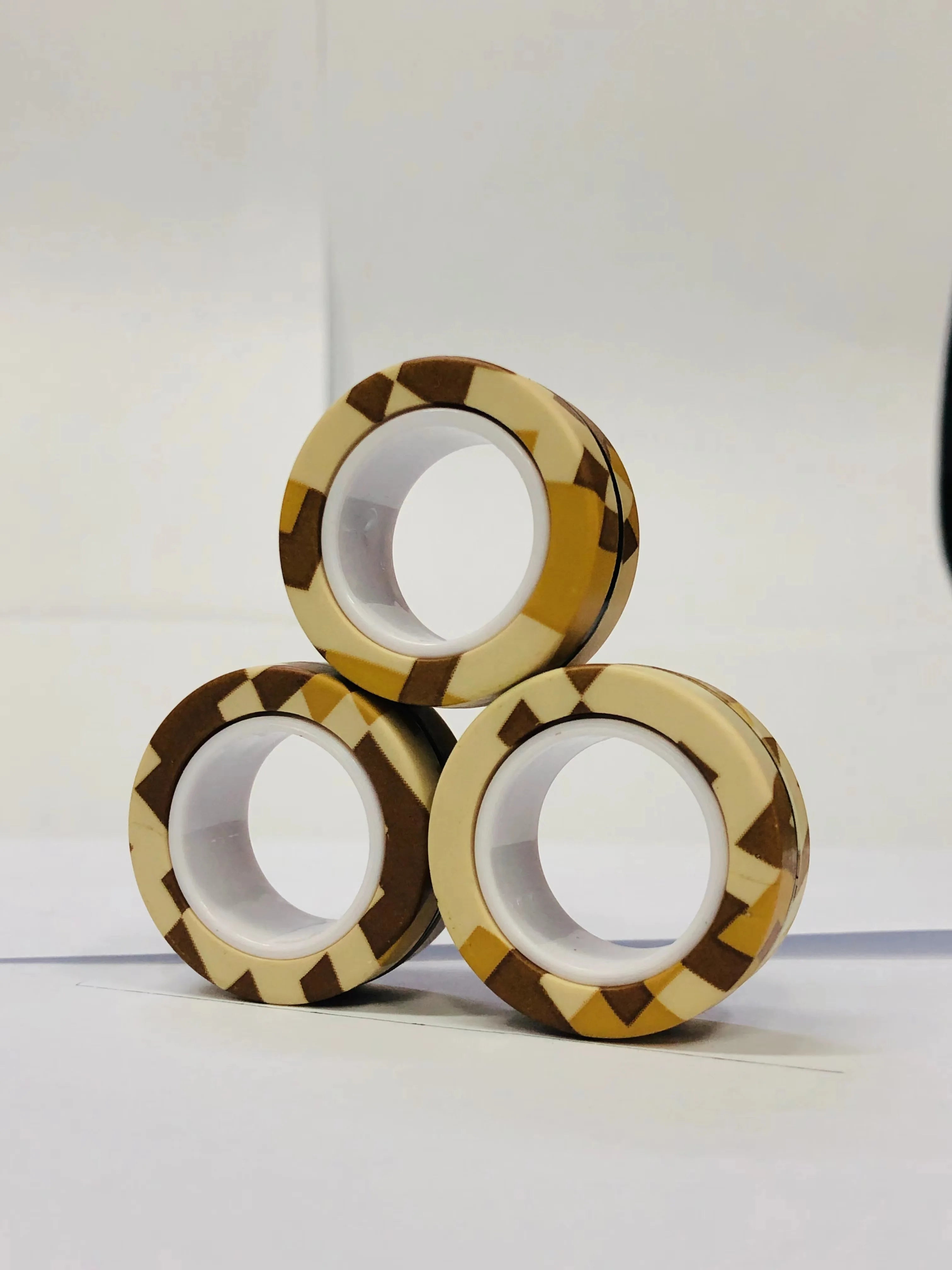 3pcs Fidget Toy Set Finger Magnetic Rings Colorful Adult Magnets Spinner Rings for Relieve Stress Anxiety Relief Therapy