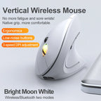 2.4GHz Bluetooth Wireless Mouse Rechargeable Vertical Mice Ergonomic 3Adjustable 1600DPI 6Buttons for Laptop PC Computer Desktop