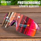 SCVCN Photochromic Cycling Sunglasses UV400 Cycling Glasses Sports Goggles Bicycle Eyewear Sunglasses Outdoor MTB Bike Glasses
