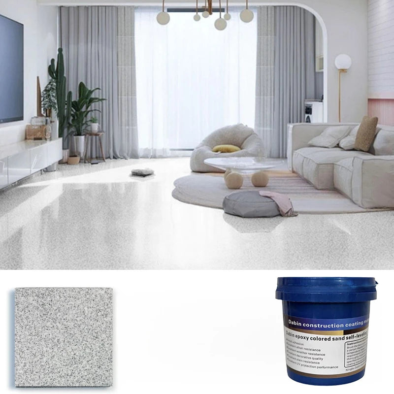 Indoor/Outdoor Self-Leveling Epoxy Floor Paint Wear-Resistant Anti-Slip Colored Sand Imitation Marble Paint