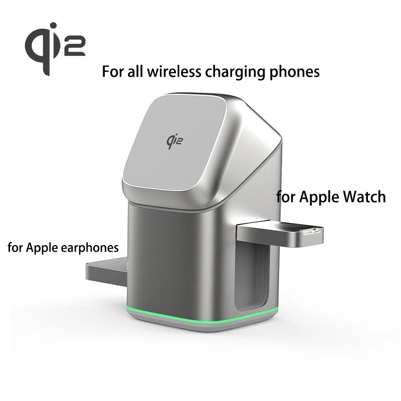 Qi2 25W 3-in-1 Magnetic Wireless Charger Stand Fast Charging For iPhone 14 15 16 17/AirPods Charger Touch Auto Rotation
