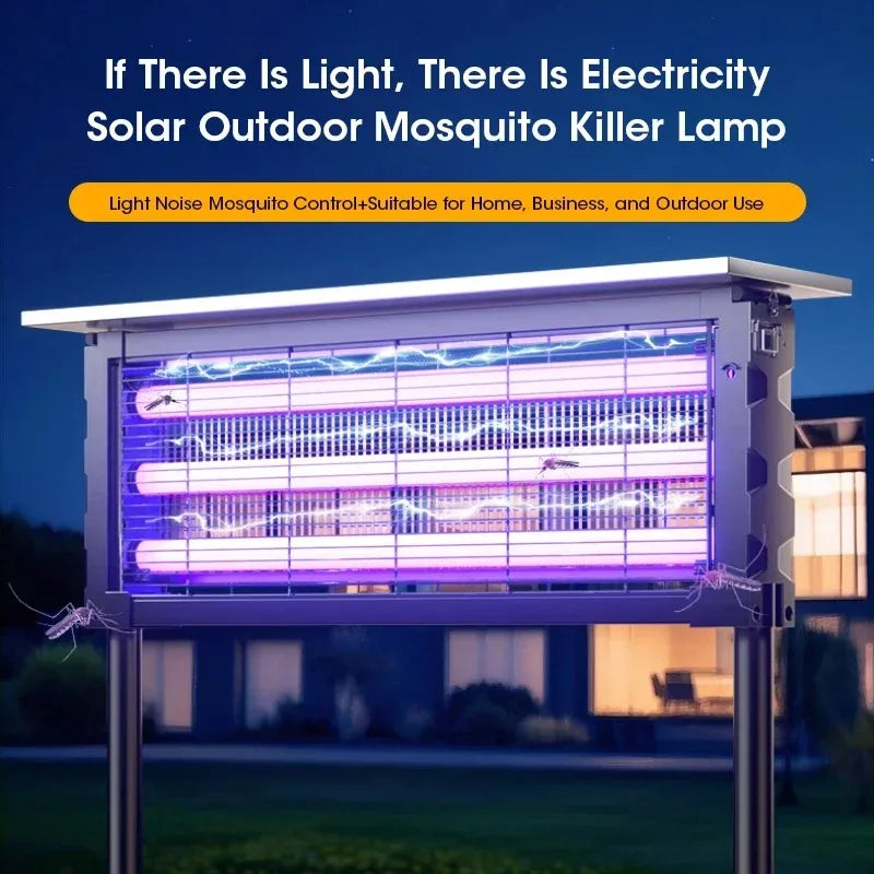 20W Solar Mosquito Killer Lamp with Light 395nm UV+Carbon Mesh IPX5 Waterproof 6000mah USB/Solar Rechargeable for Garden/Patio