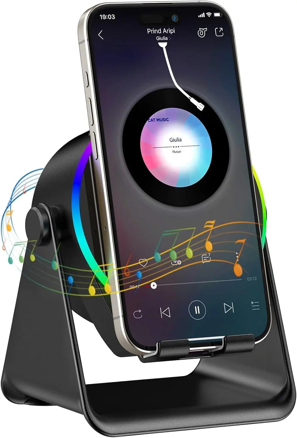 5 In 1 RGB Powerful Bluetooth Wireless Speaker Mobile Phone Stands Portable HIFI Sound Subwoofer Boombox Magnetic Tablet Brack