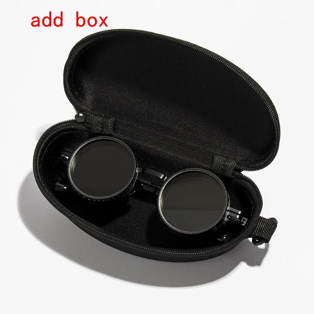 ND9 level Sunglasses Stepless Rotating Filter Retro Polarized Sunglass Cycling Sports Glassees