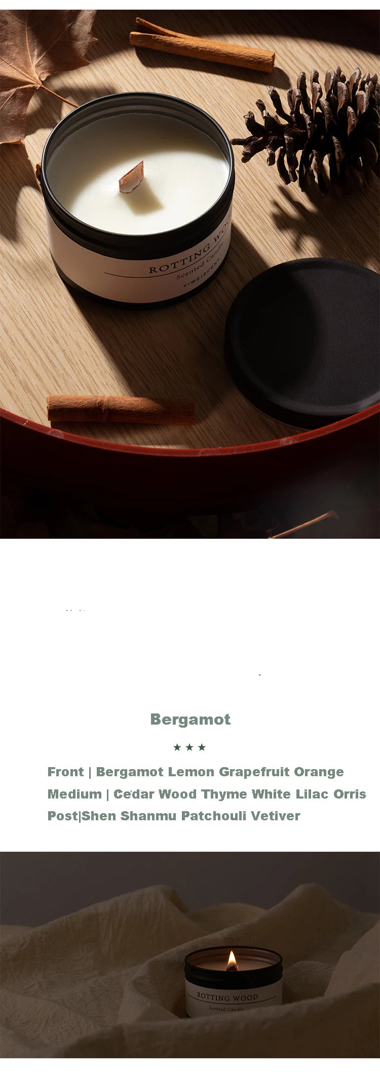 Black Tin Can Scented Aromatic Citronella Candles