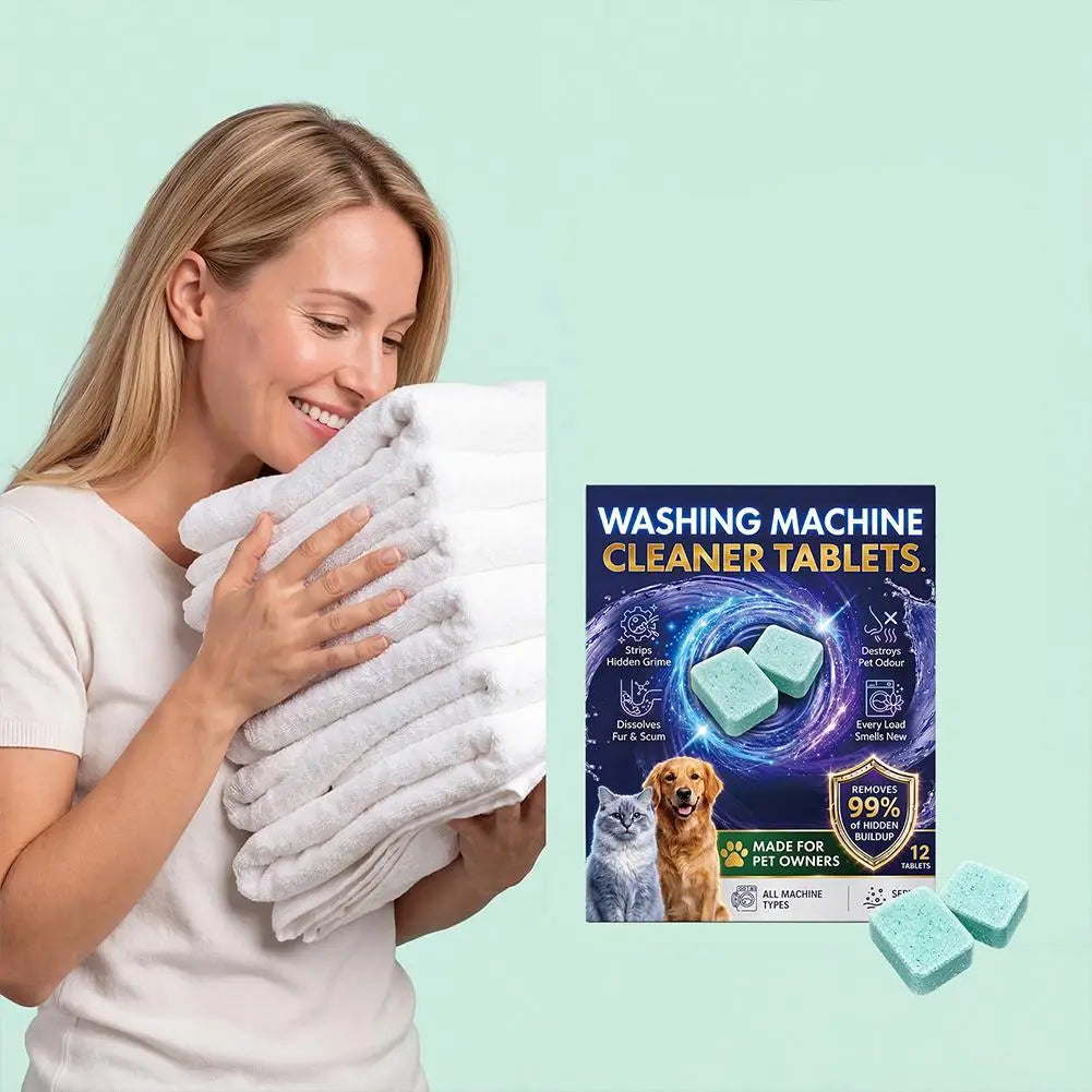 Washing Machine Cleaner Tablets Deep Cleaning Descaling Deodorizer Pet Hair Remover Washer Tub Clean Universal Laundry Care