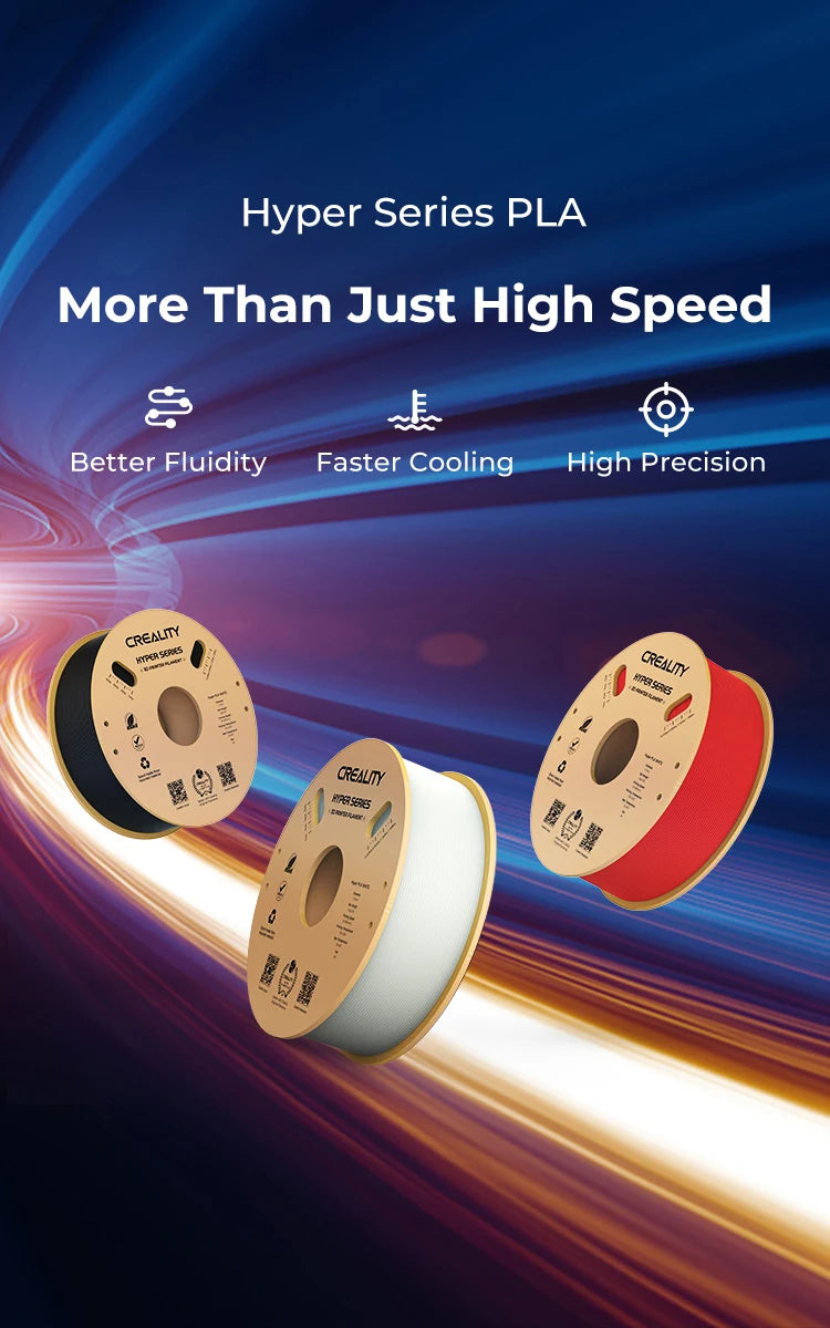 CREALITY Hyper Series PLA Filament 1.75mm Better Fluidity Faster Cooling High Precision for FDM Printers