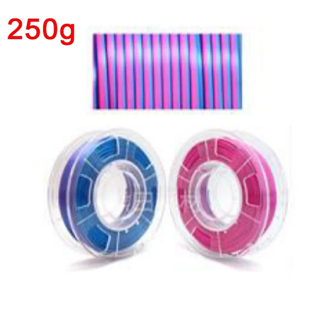 Dual Color Filament Silk PLA 1.75mm 1kg 500g 250g 3D Printer Plastic Material Two Colors Filament PLA Black Red Green Bundle New