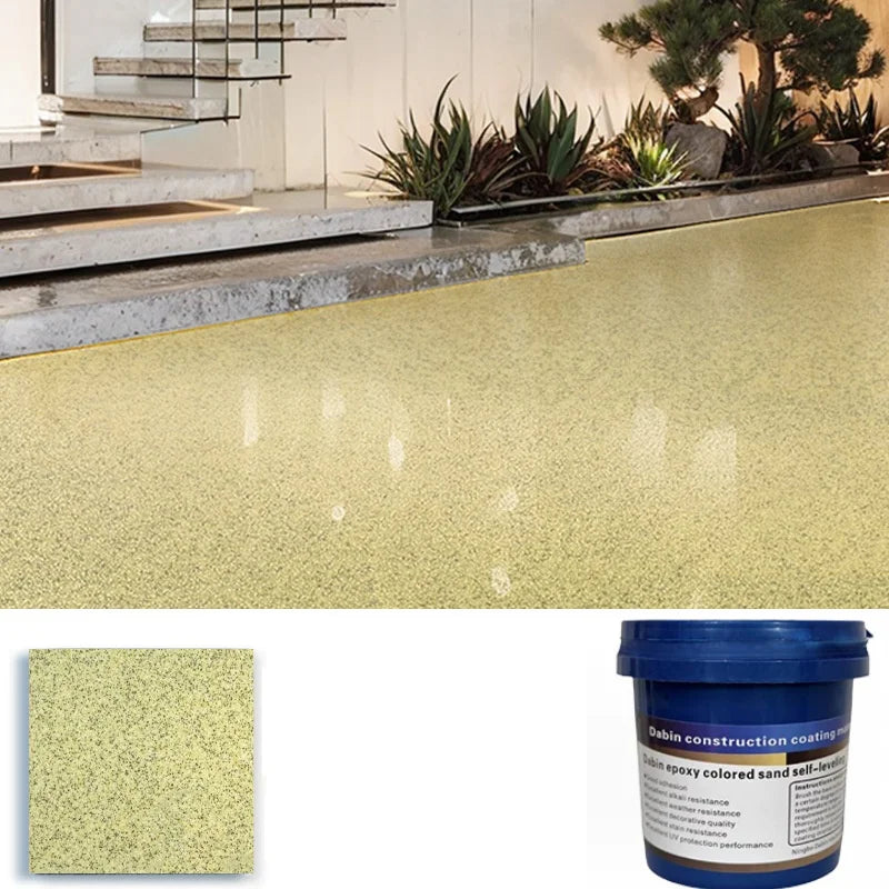 Indoor/Outdoor Self-Leveling Epoxy Floor Paint Wear-Resistant Anti-Slip Colored Sand Imitation Marble Paint