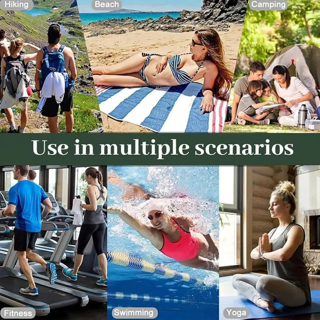 Magnetic Bath Towel Microfiber Quick Drying Outdoor Magnet Towels Beach Towel for Surfing Swimming Changing Clothes