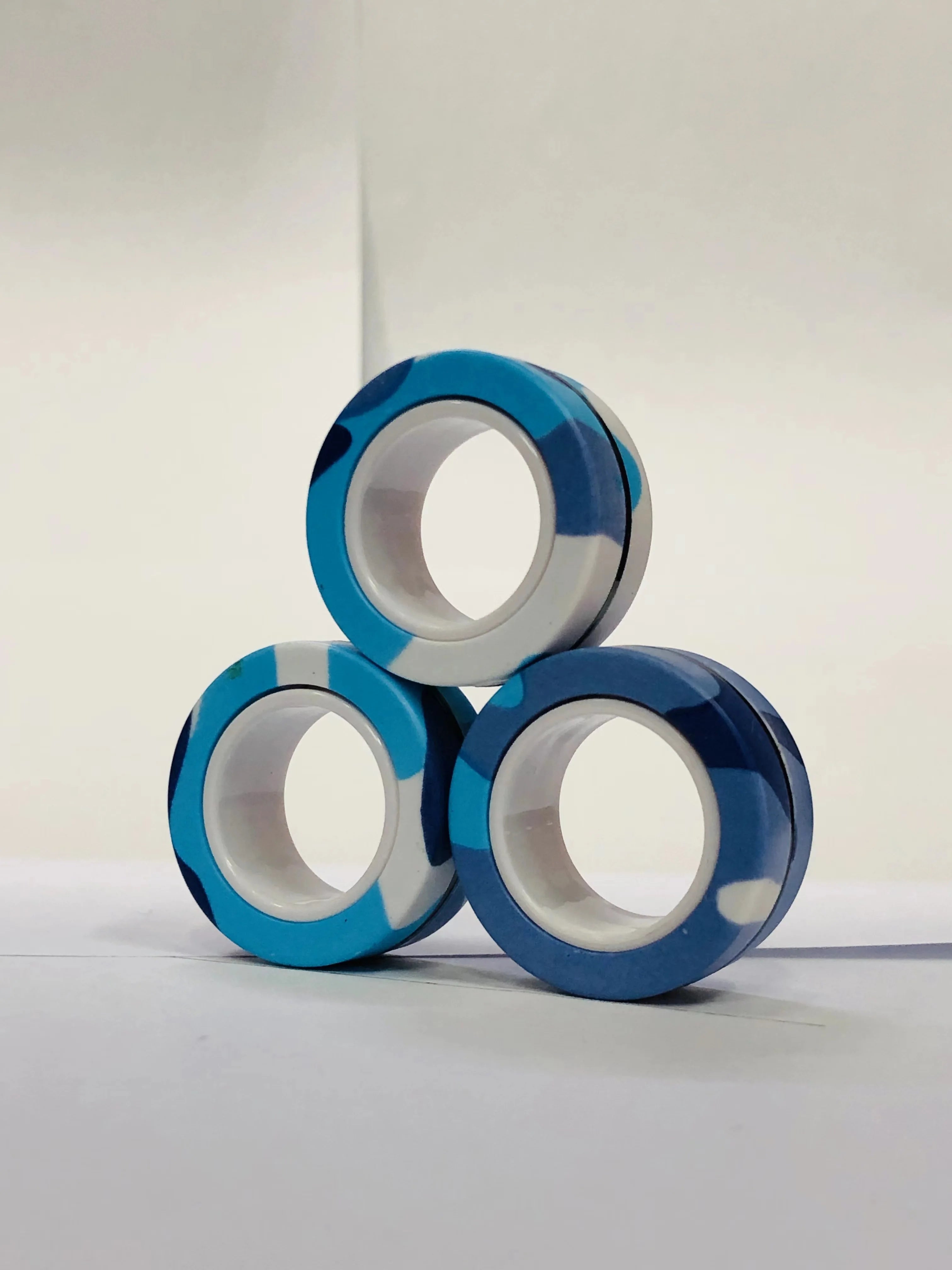 3pcs Fidget Toy Set Finger Magnetic Rings Colorful Adult Magnets Spinner Rings for Relieve Stress Anxiety Relief Therapy