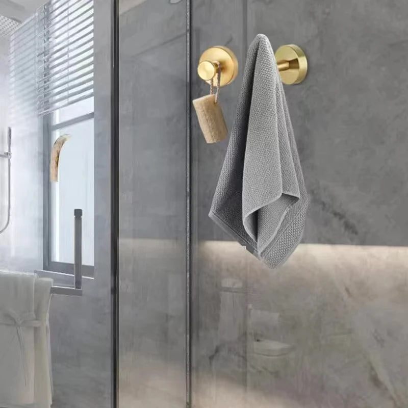 New Suction Cup Hooks Stainless Steel Waterproof Bathroom Shower Wall Mount Punch-free Reusable Strong Adsorption Hook Holders