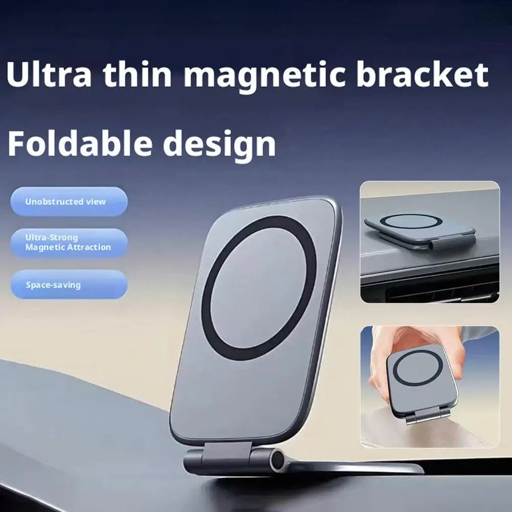 2026 New Car Dual Side Magnetic Ultrathin Phone Holder Foldable Anti-shake Navigation Vehicle Mounted Mobile Stand ﻿